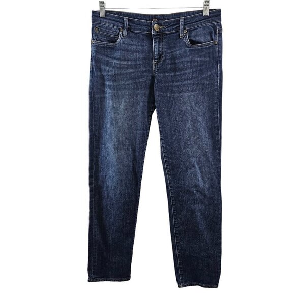 Kut from the Kloth Women’s Blue Medium Wash Mid Rise Straight Leg Jeans - Size 8 - Picture 1 of 16